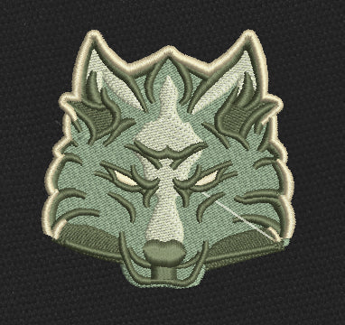 Wolf Head Brown Embroidery Design