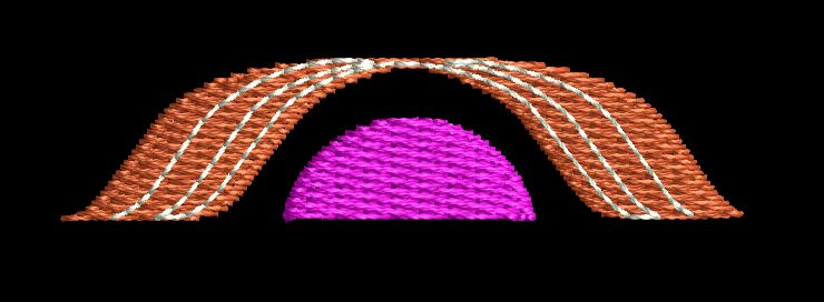 Semicircular Sunset Arch Embroidery Design