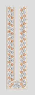 Parallel Diamond Geometric Vertical Stripe Embroidery Design