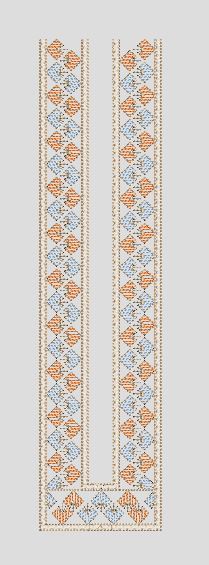 Parallel Diamond Geometric Vertical Stripe Embroidery Design