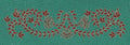 Floral Border Red & Golden Embroidery Design