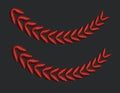 Curved Crimson Leaf Border Embroidery Design