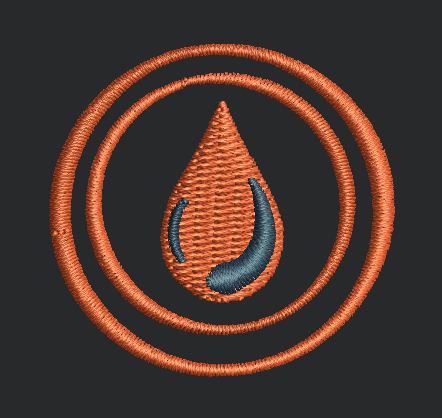 Water Drop in Circles Embroidery Design