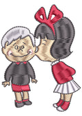Kissing Embroidery Design