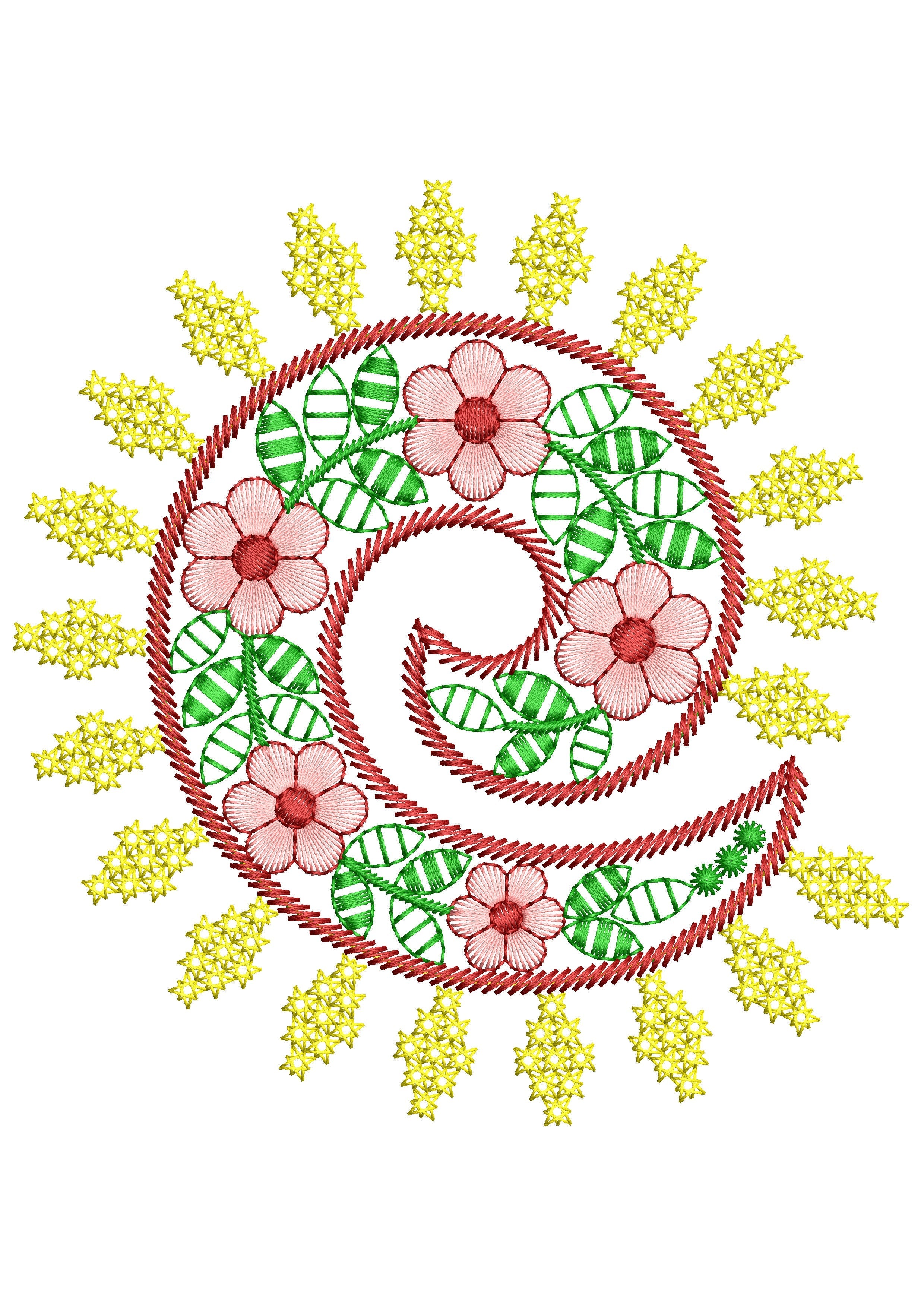 Curve Beal Embroidery Design