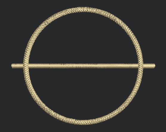 Gold Circle and Horizontal Bar Icon Embroidery Design