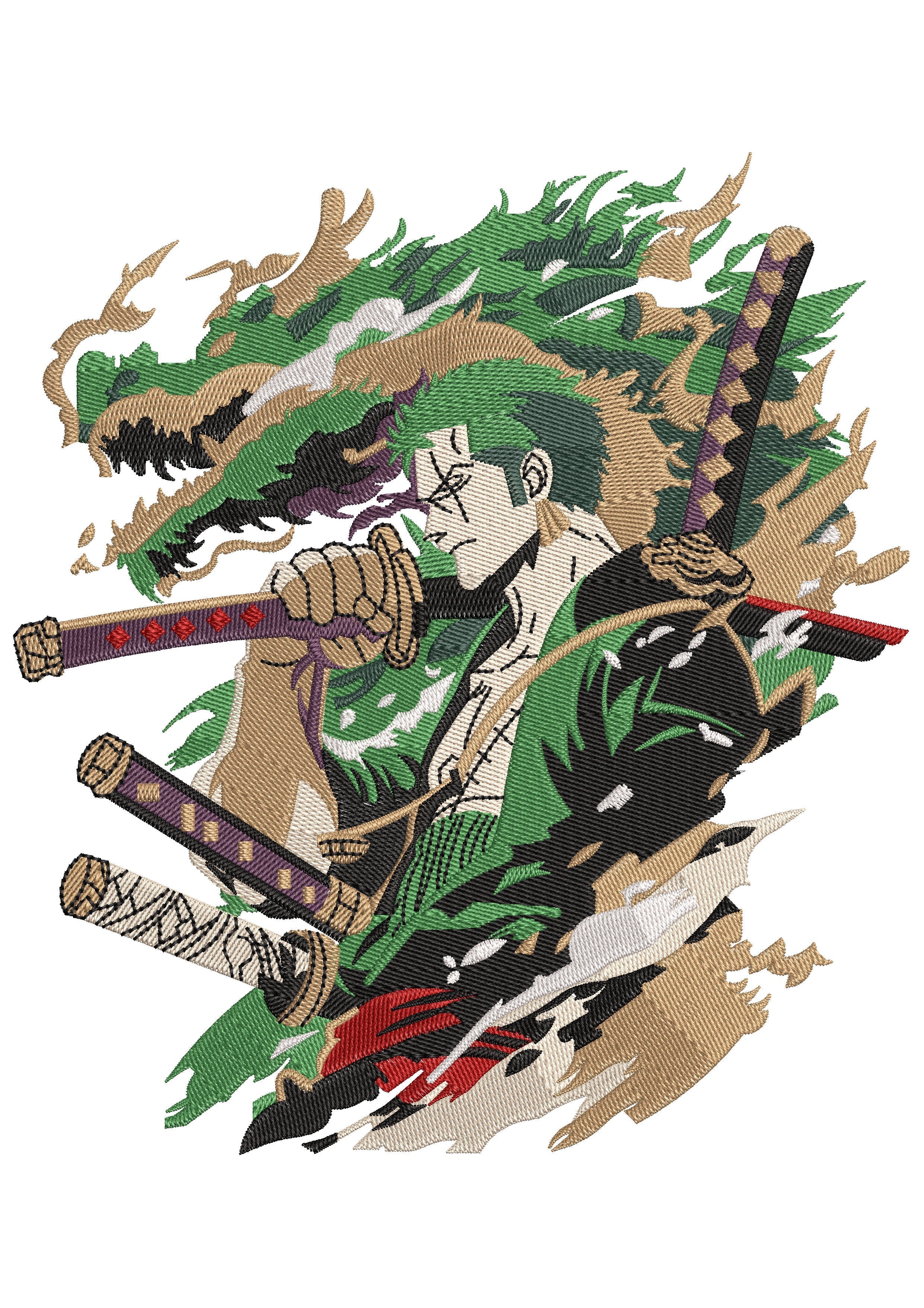 Ninja Fighter Embroidery Design