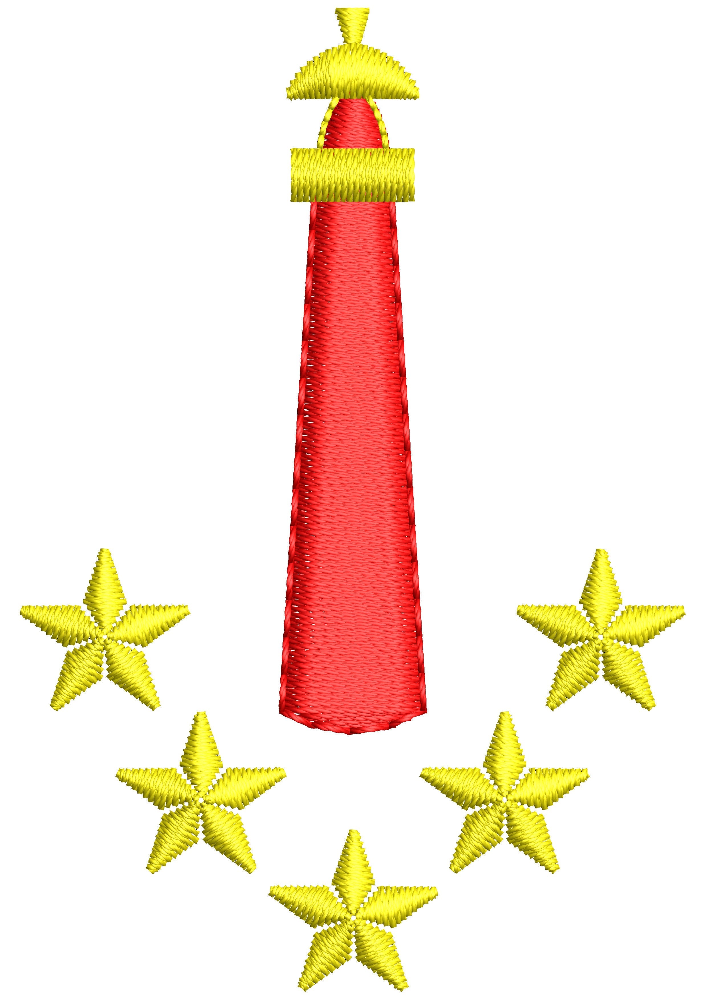 Star Tower Embroidery Design