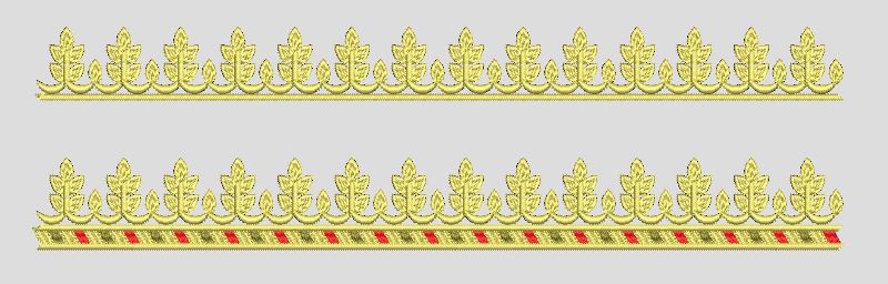 Leaf Border Gold Trim Embroidery Design