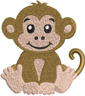 Monkey Embroidery Design