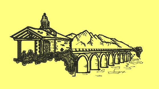 Bridge In Mountains Embroidery Design