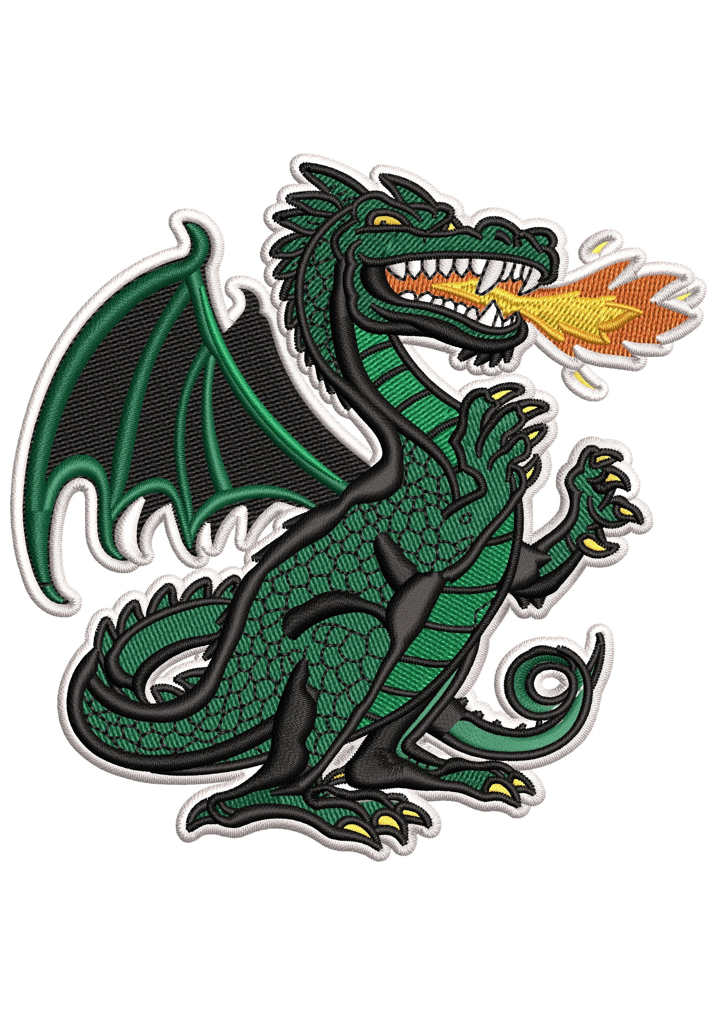Dragon Fire Embroidery Design