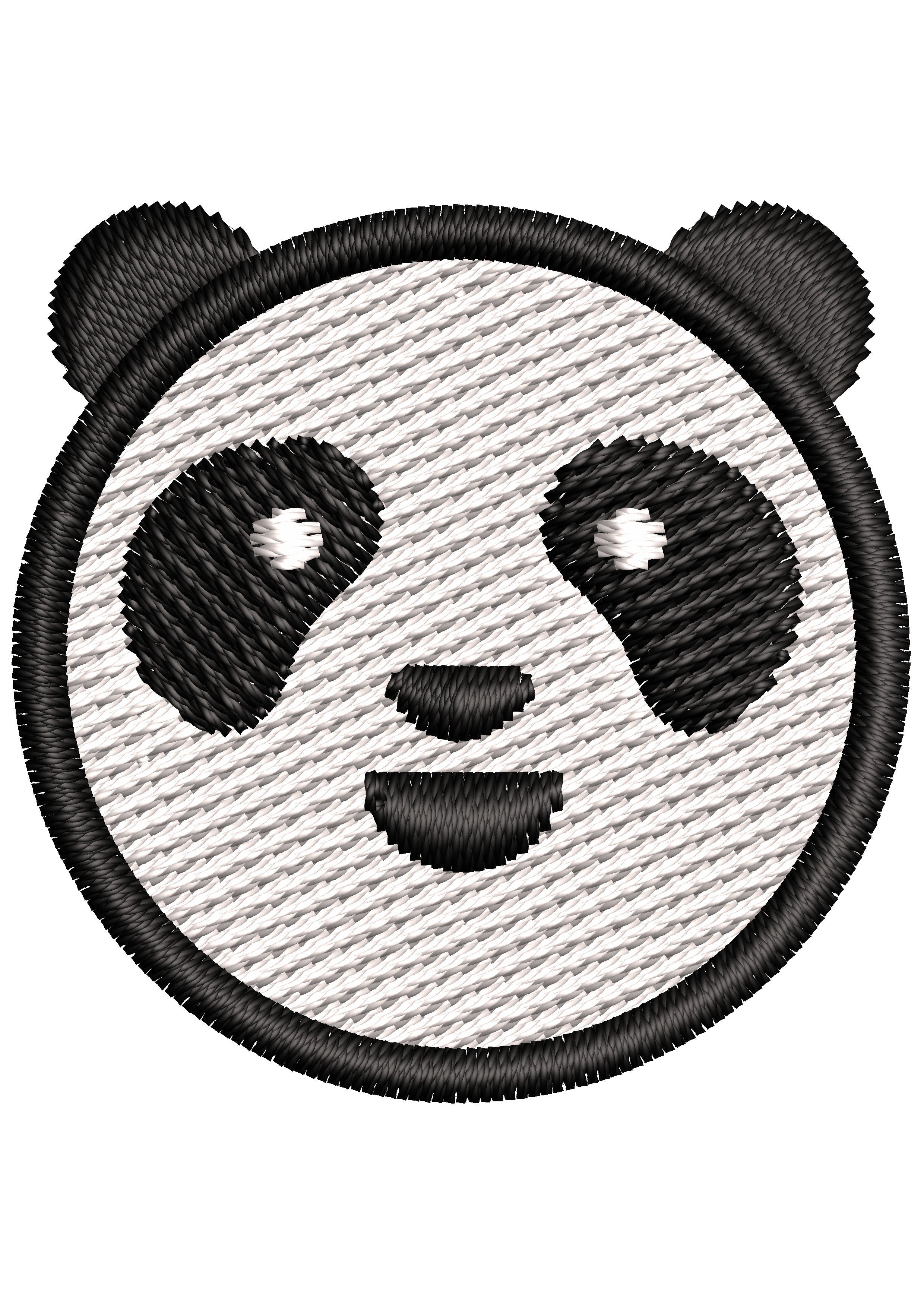 Panda Head Embroidery Design