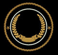 Laurel Wreath Emblem Frame Embroidery Design