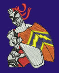 Kneeling Knight Embroidery Design