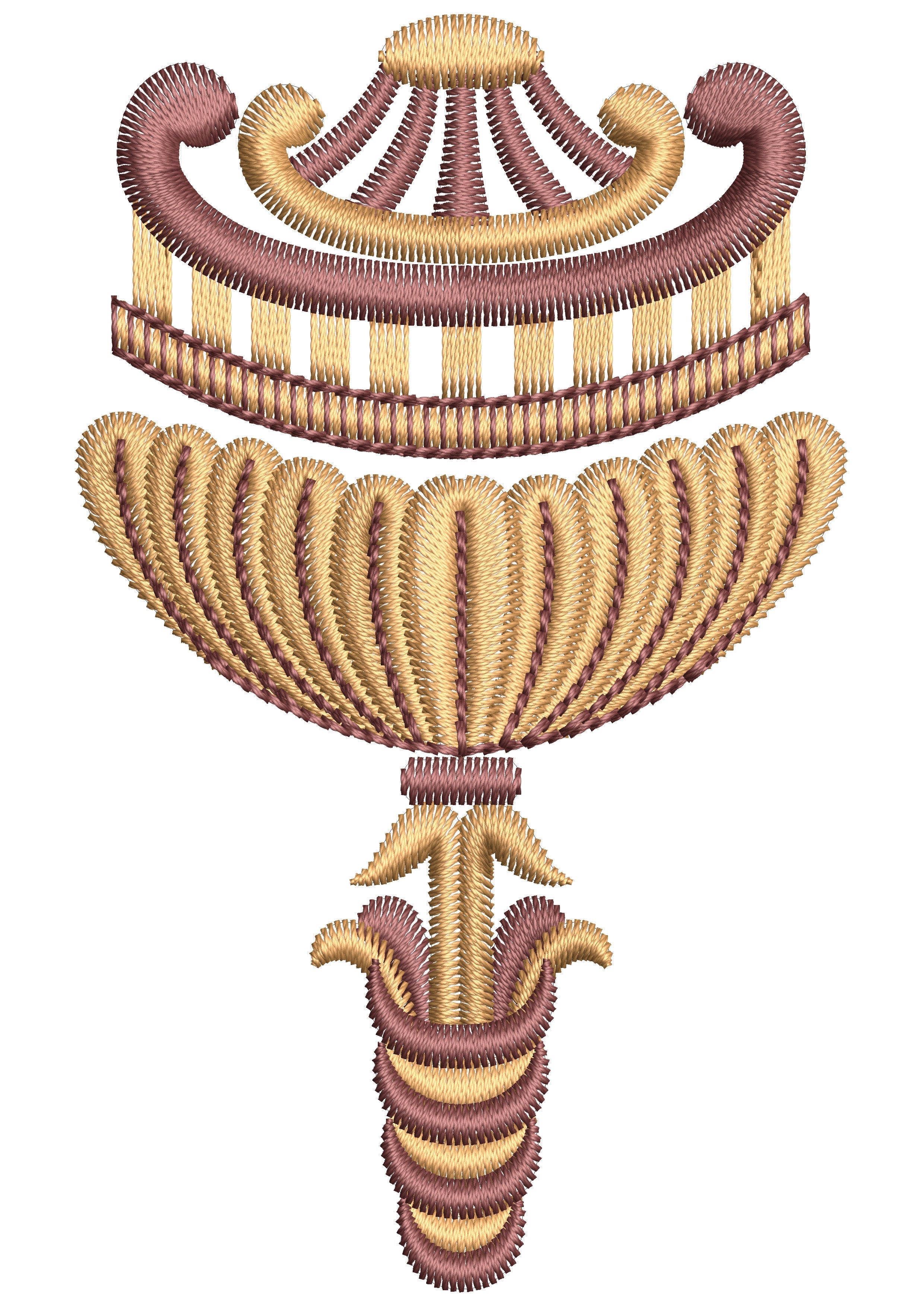 Spiral Leaf Embroidery Design