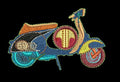 Stylized Scooter Embroidery Design