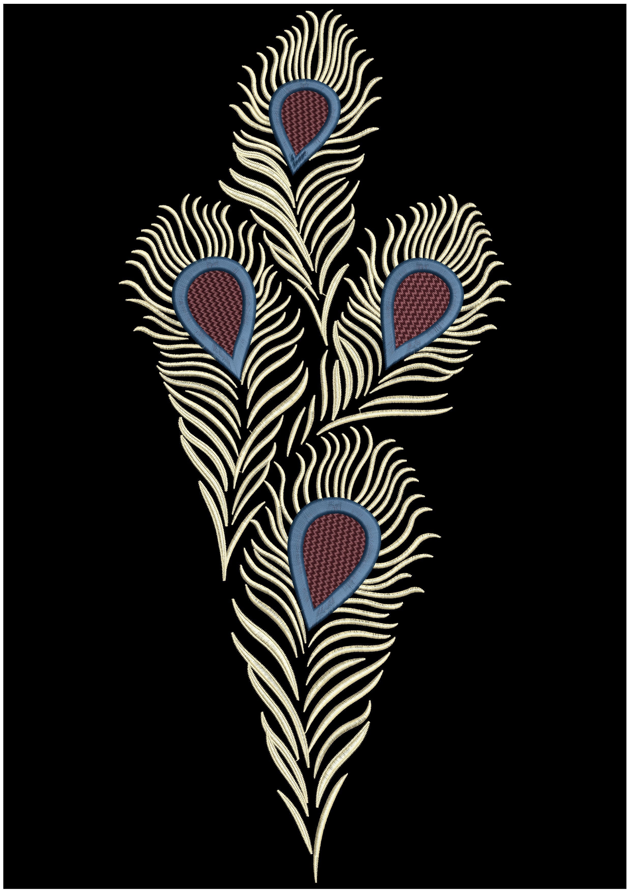 Peacock Par Embroidery Design