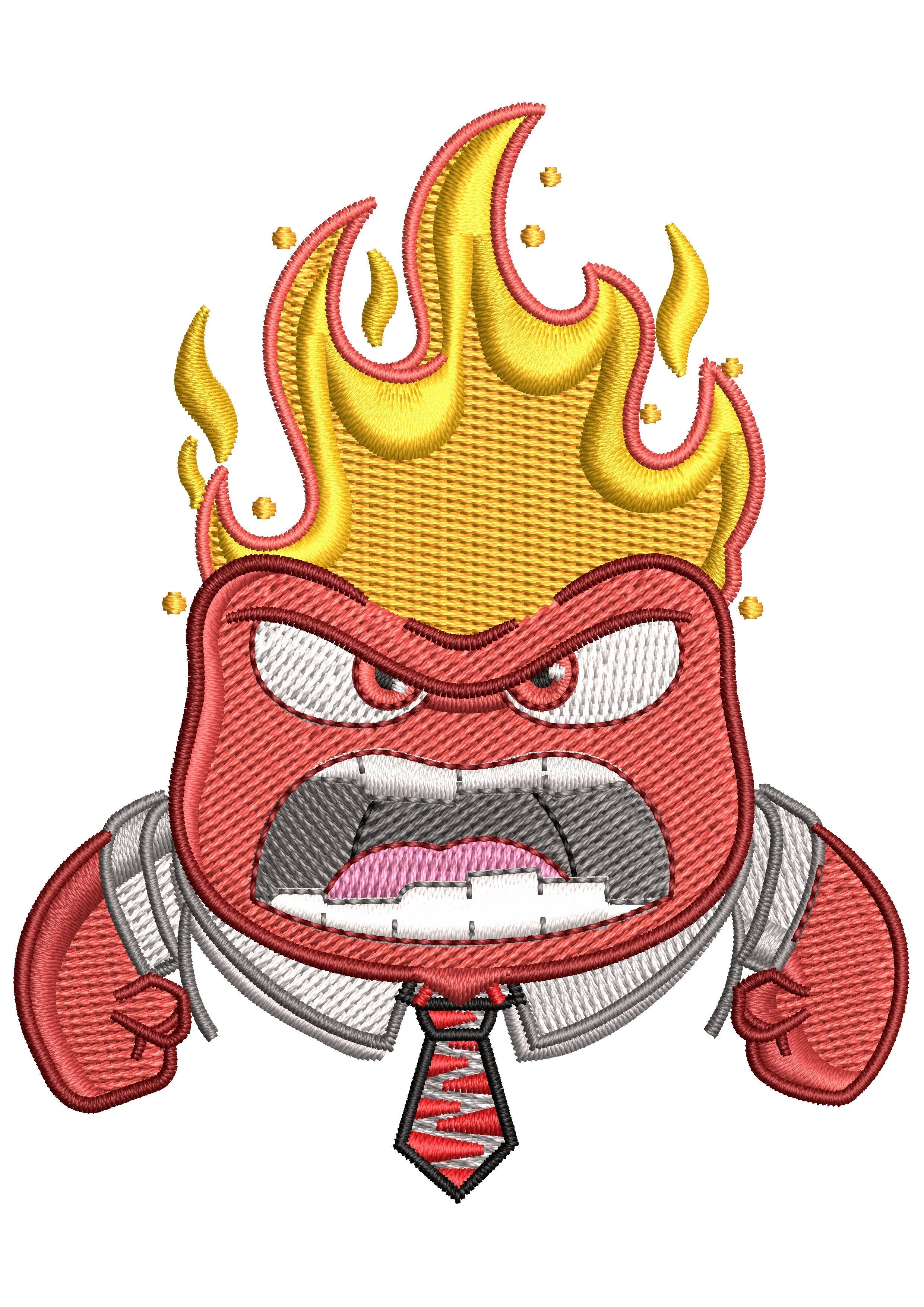 Fire Head Embroidery Design