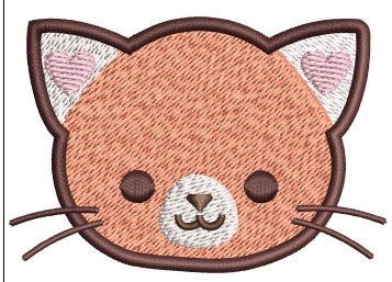 Cat Face Embroidery Design