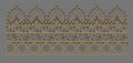 Multi Tier Plume and Star Lattice Border Embroidery Design