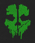 Green Ghost Skull Embroidery Design