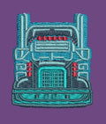 Stylized Truck Embroidery Design