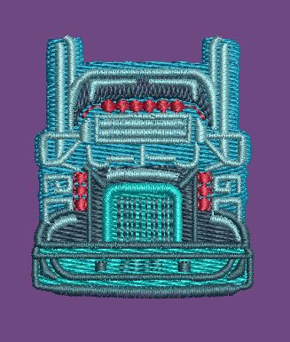 Stylized Truck Embroidery Design