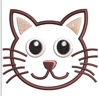 Cat Face Embroidery Design