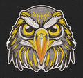 Sharp Gaze Grey & Gold Embroidery Design