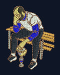 Defeated Athlete Bench Embroidery Design