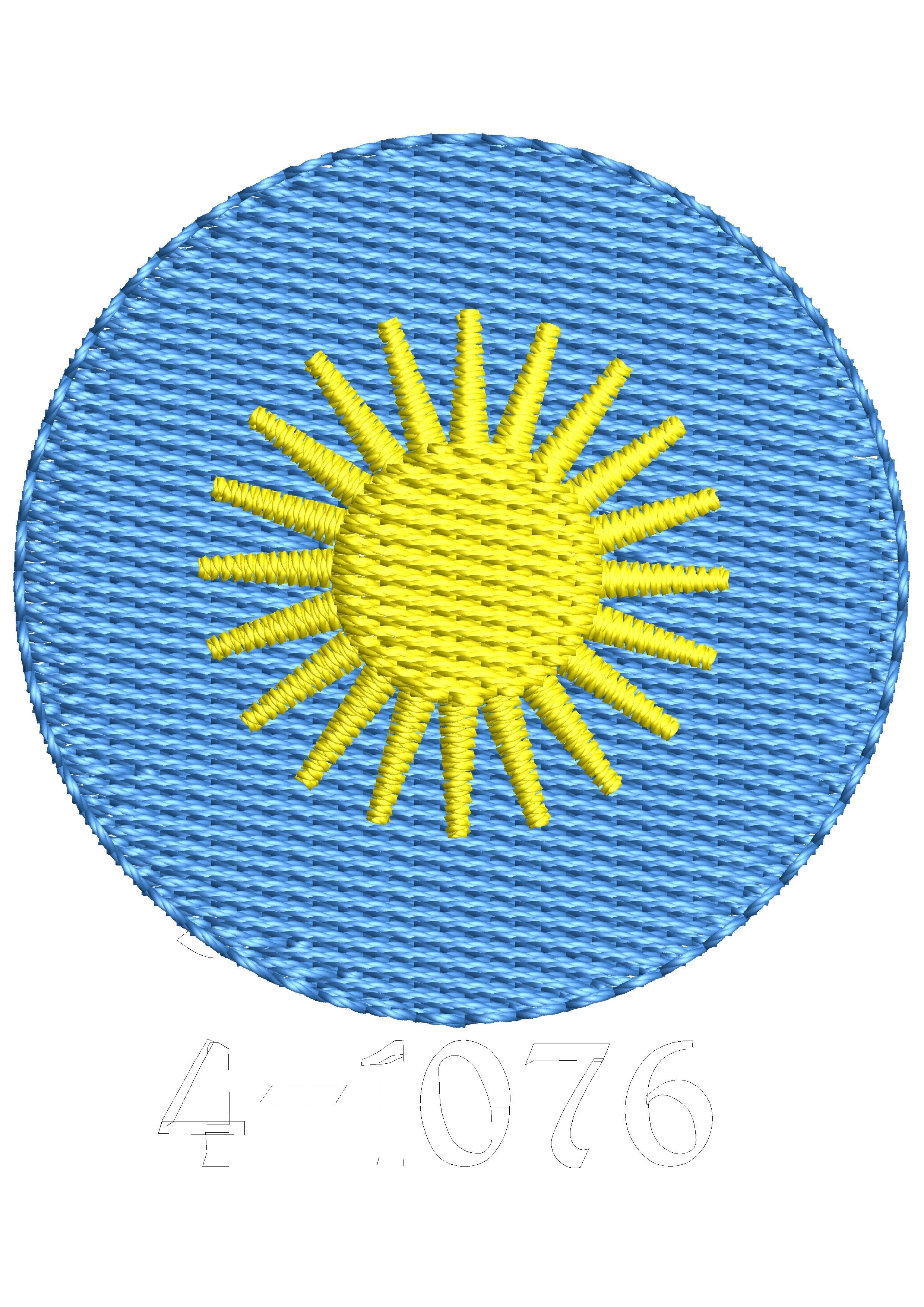 Cool Sun Embroidery Design