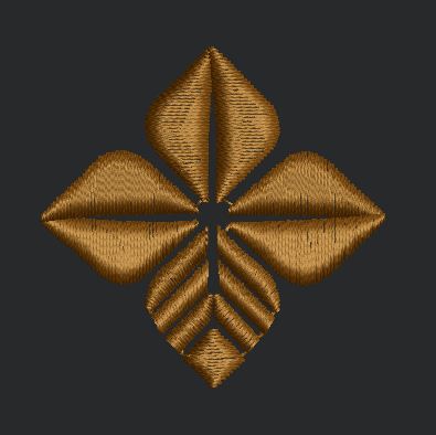 Symmetrical Floral Diamond Motif Embroidery Design