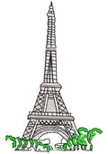 Eiffel Tower Embroidery Design