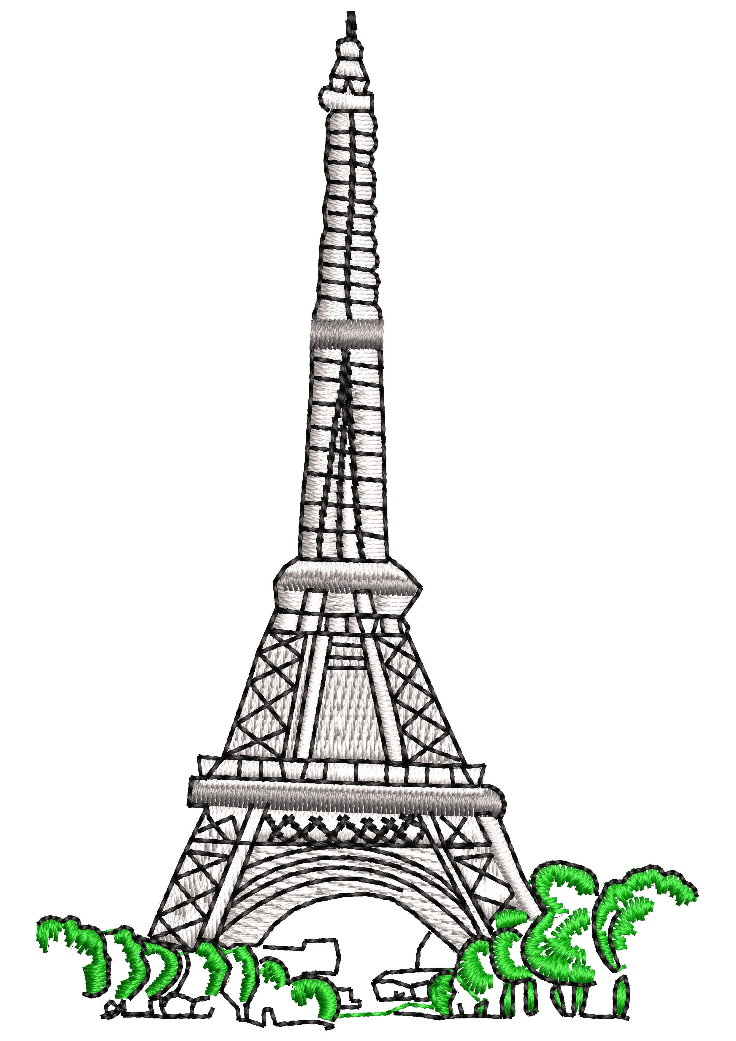 Eiffel Tower Embroidery Design
