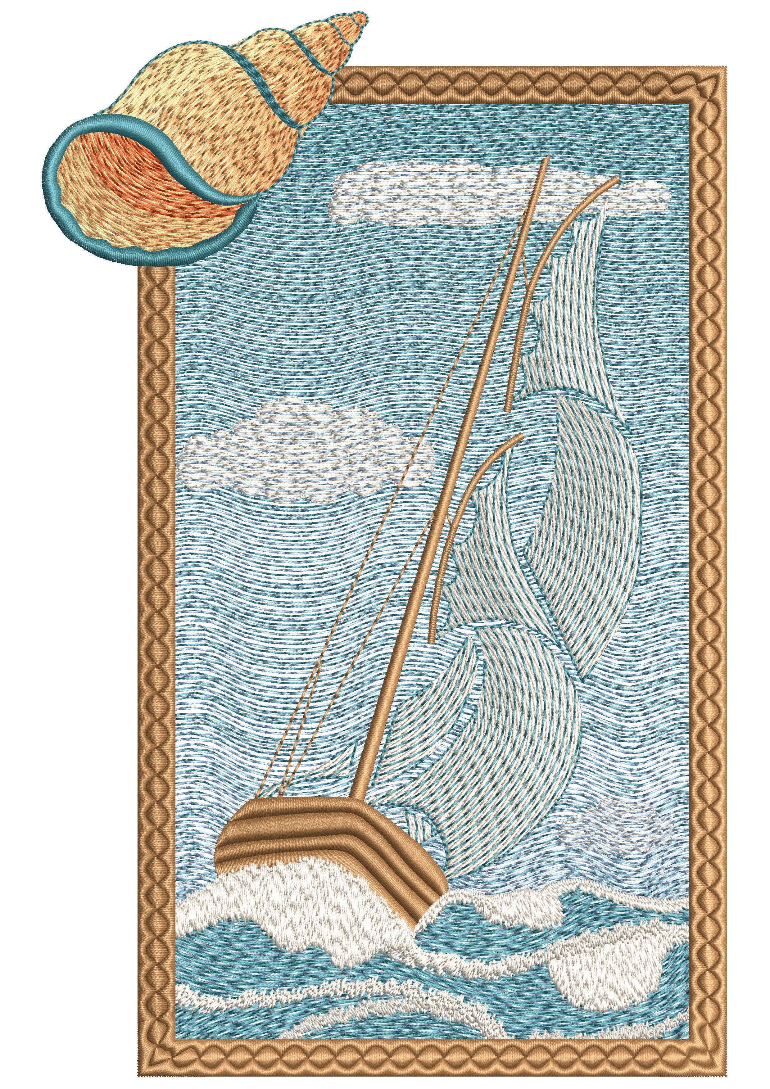 Sailing Boat Embroidery Design