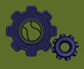 Dual Mechanical Cogs Embroidery Design
