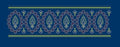 Navy Blue Circle Paisley Band Navy & Lime Green Embroidery Design