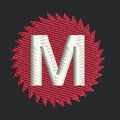 Letter M Monogram Embroidery Design