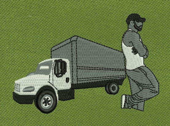 Truck Man Embroidery Design