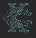 Floral Letter K Embroidery Design
