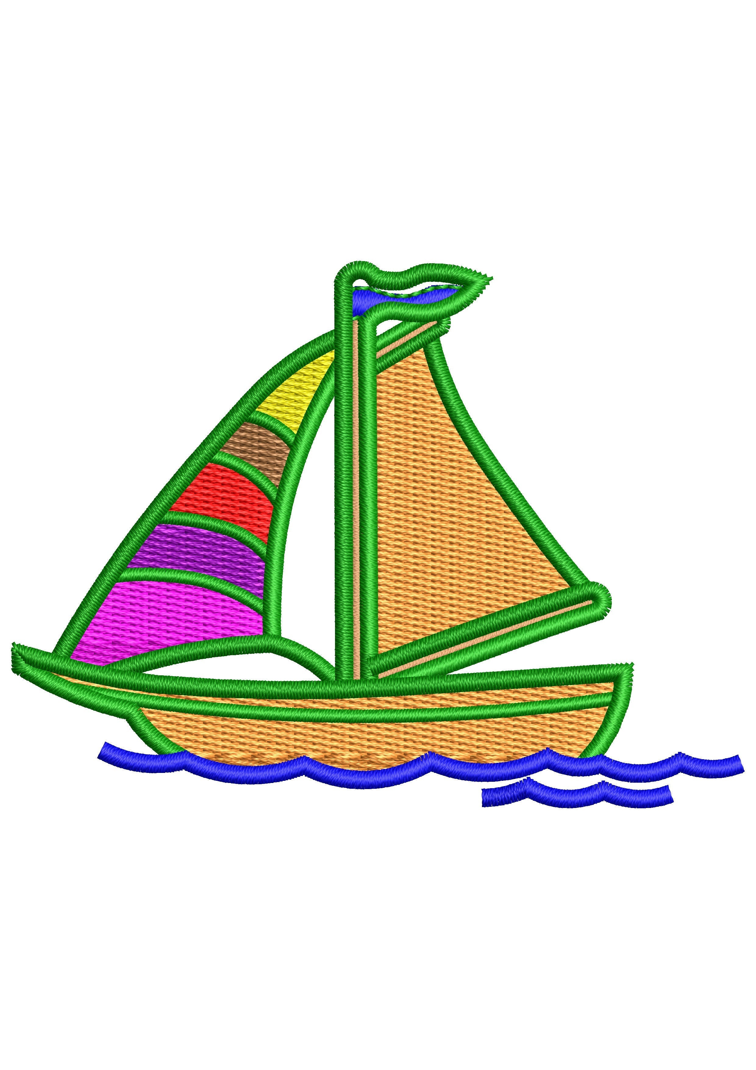 Boat Multi Embroidery Design