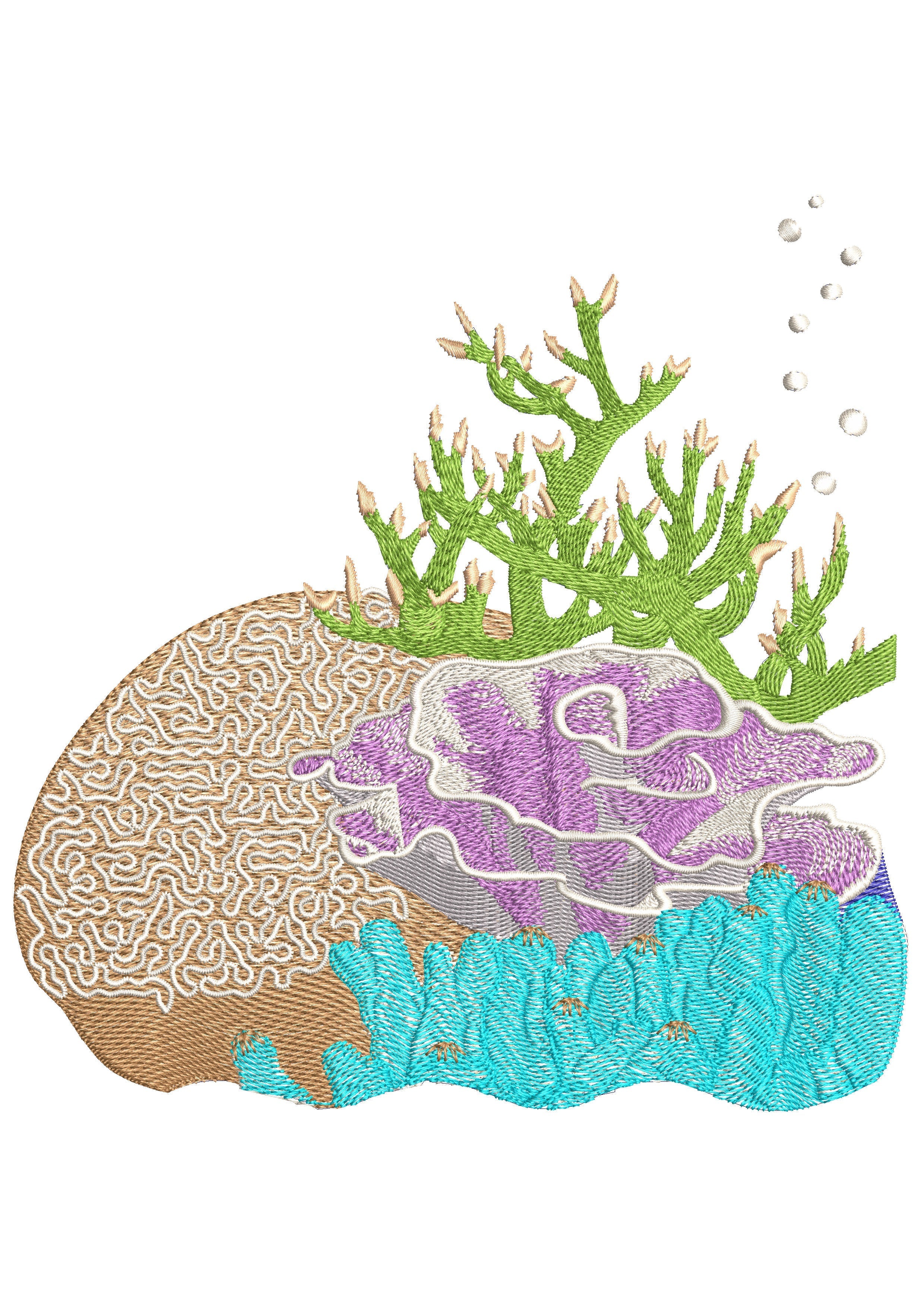 Coral Reef Embroidery Design