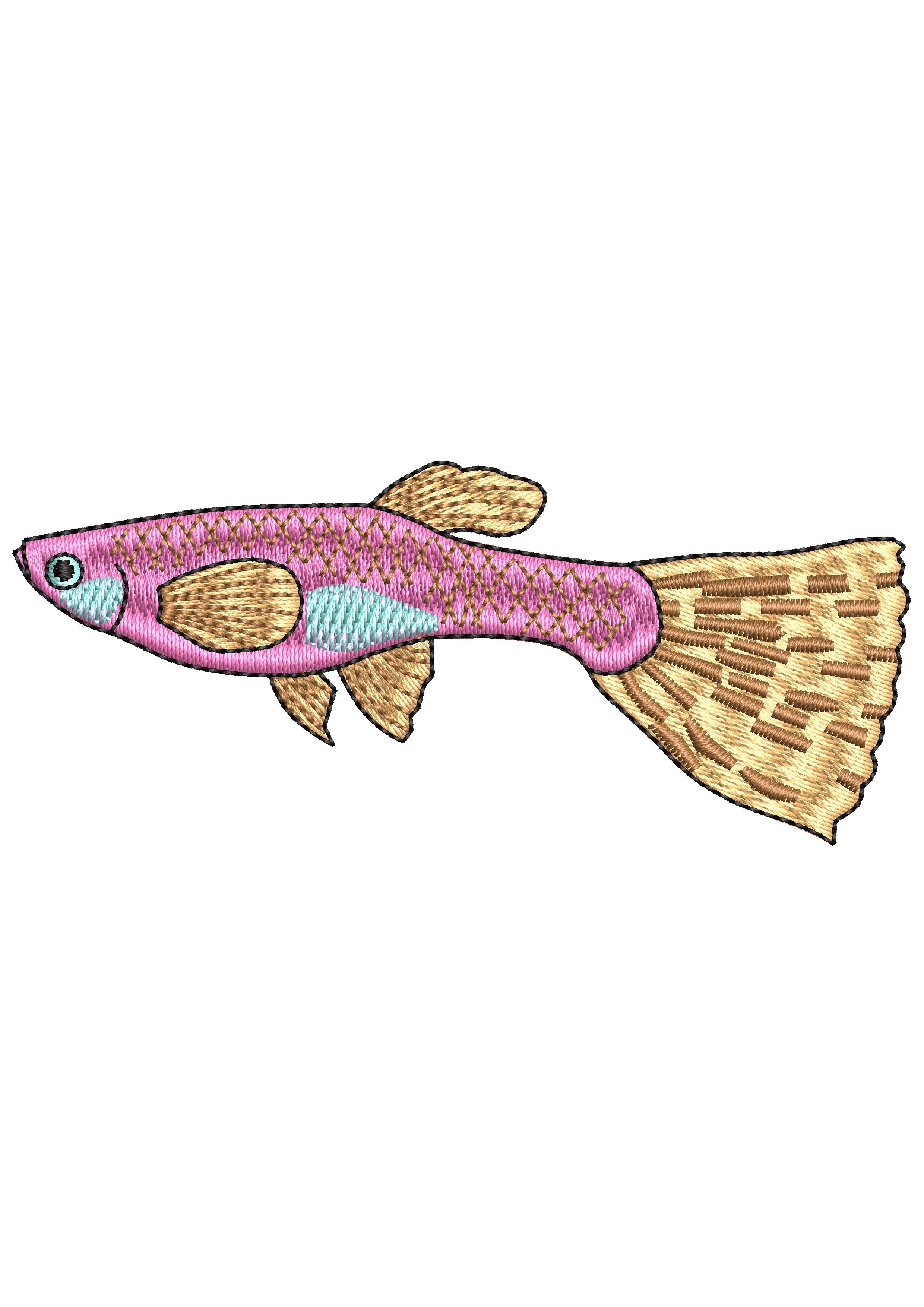 Guppy Embroidery Design