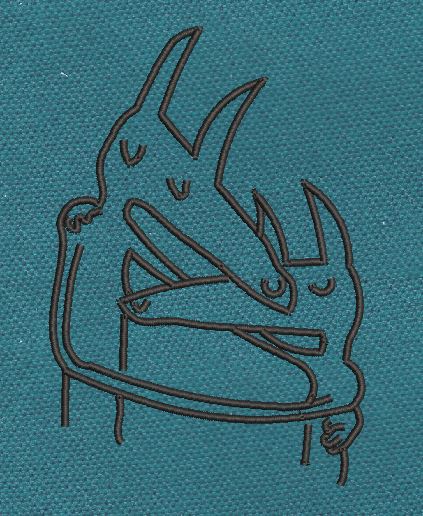 Embracing Canine Figures Embroidery Design