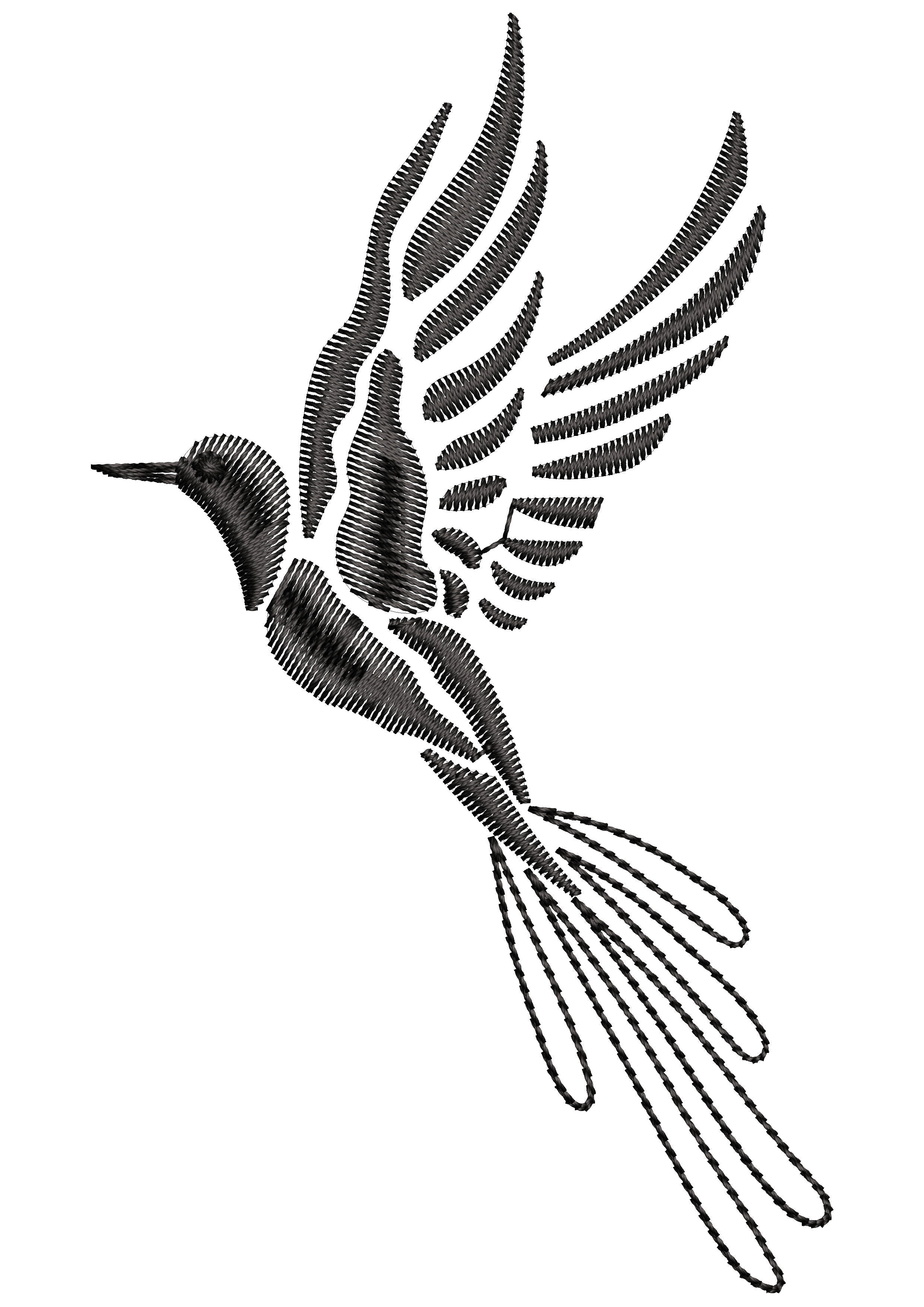 Bird Flying Embroidery Design