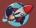 Rocket Fire Embroidery Design