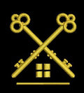Crossed Keys Embroidery Design