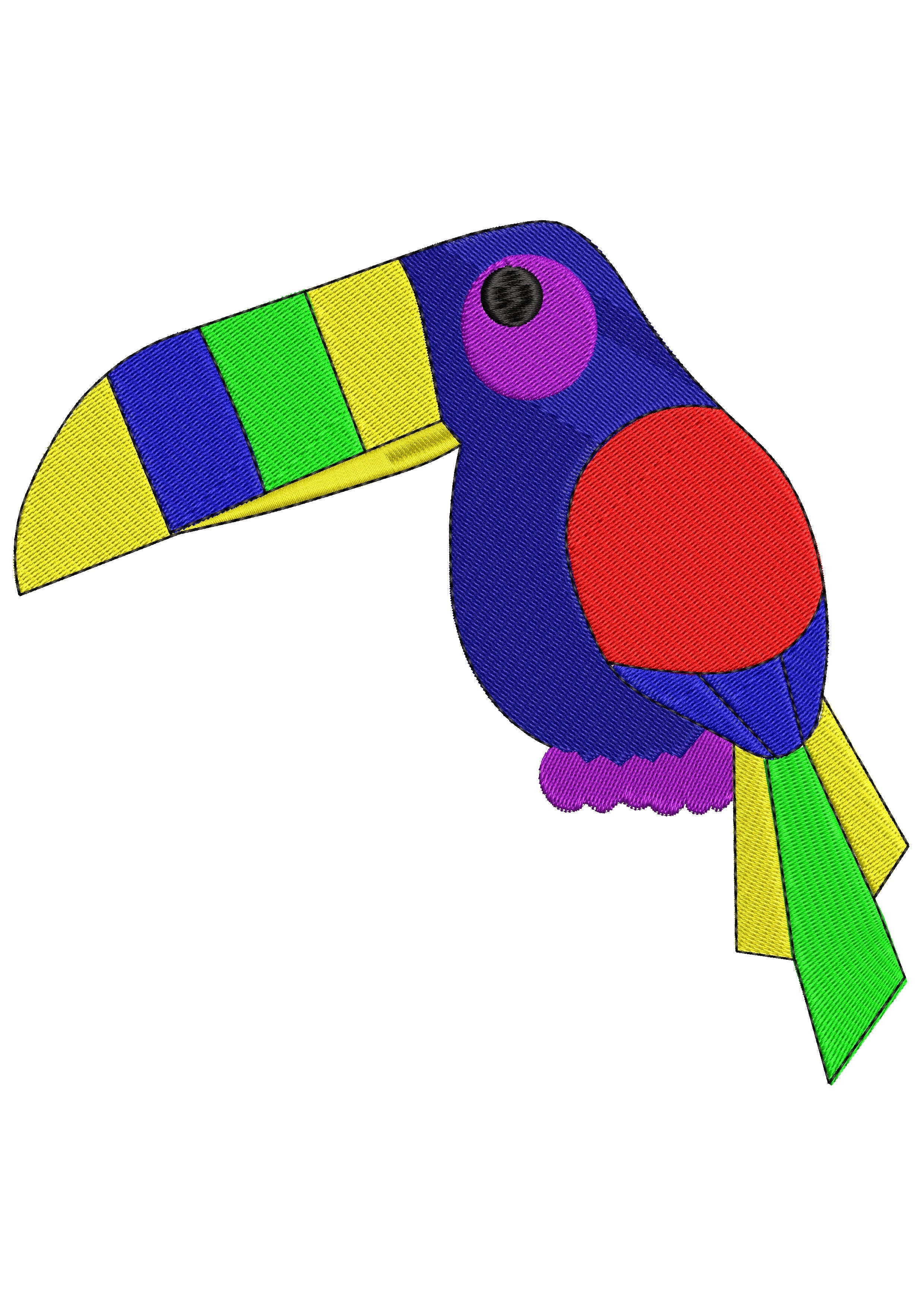 Colour Bird Embroidery Design