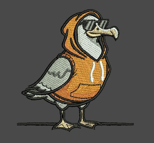 Cool Bird Embroidery Design